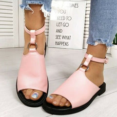 Leather Buckle Strap Beach Shoes