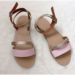 Snakeskin Print Buckle Straps Sandals