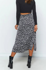 Leopard Chiffon Split Skirt