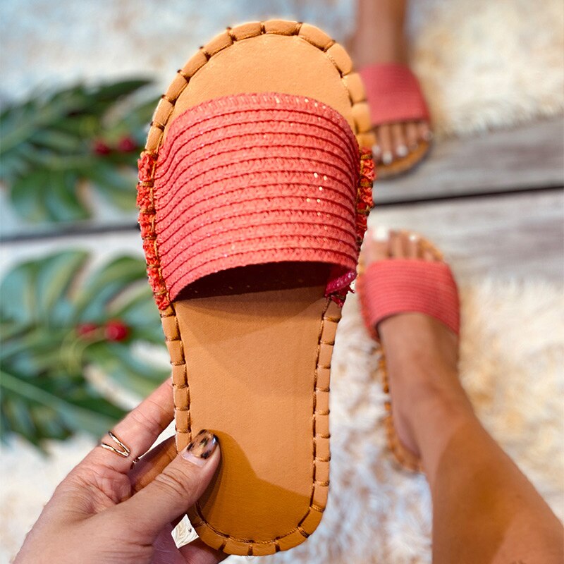 Hemp Flip flops Sewing Flats Beach Slippers