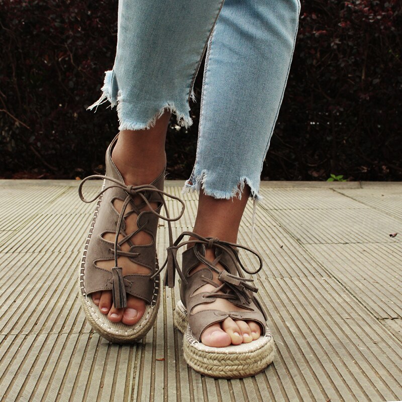 Gladiator Bandage Wedge Sandals