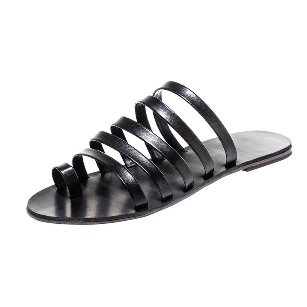 Flat Gladiator Strap Slippers