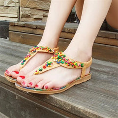 Beads Chains Thong Gladiator Flat Sandals