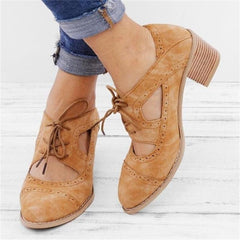 British Style Hollow Out Platform Shoes