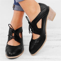 British Style Hollow Out Platform Shoes