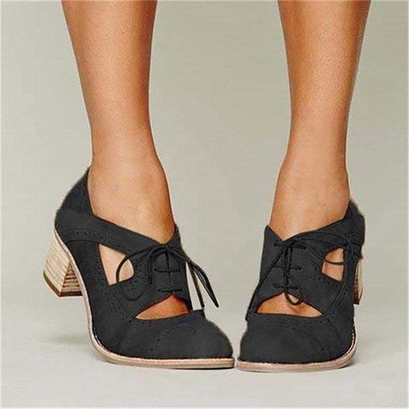 British Style Hollow Out Platform Shoes