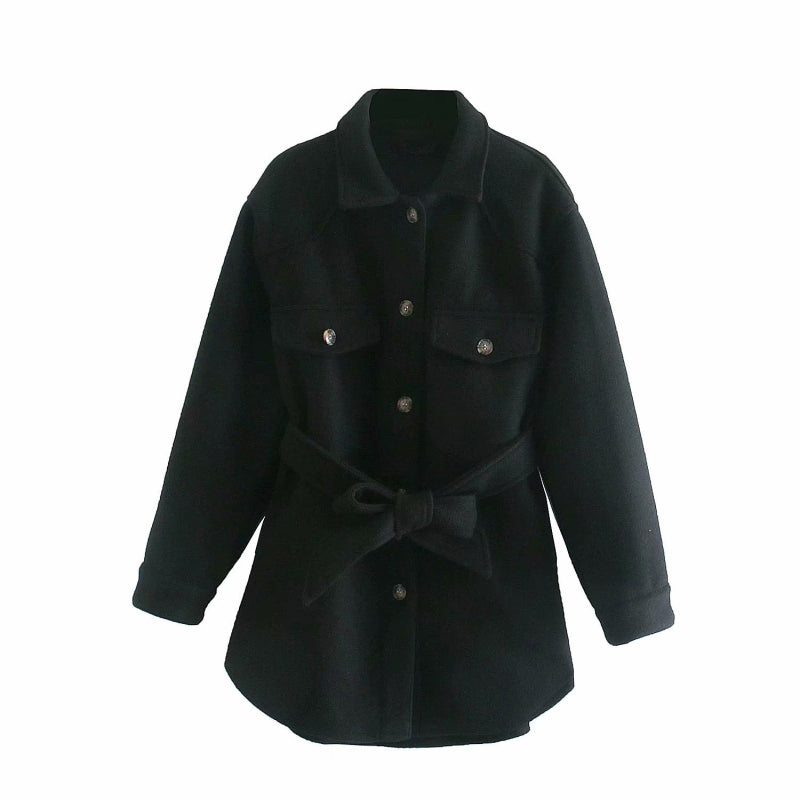 Chic Turn Down Collar Elegant Wool Coats