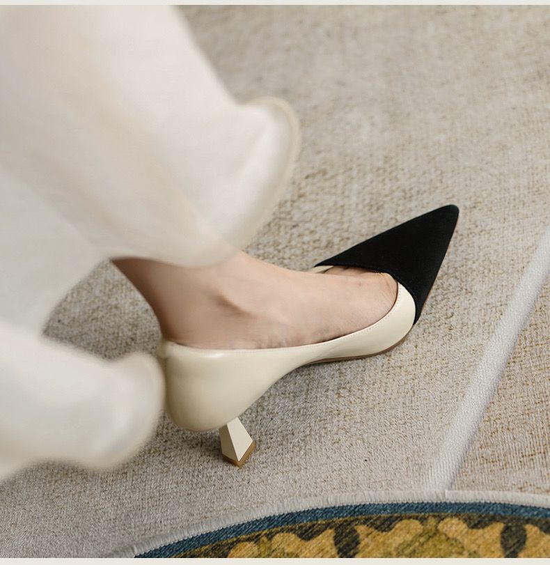 Mixed Colors Pointed Toe Basic Pumps