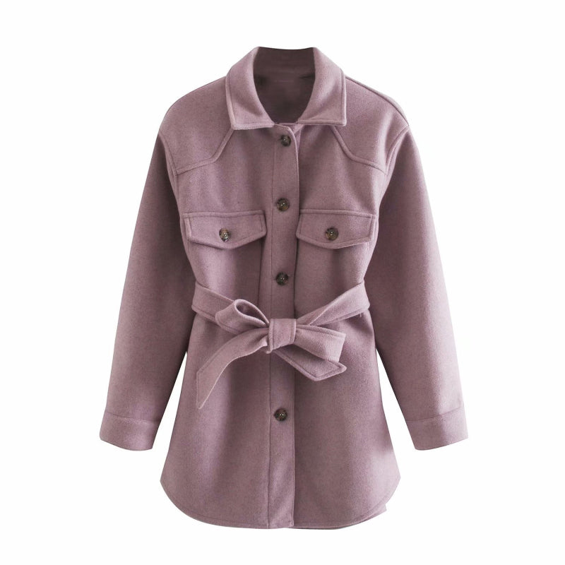 Chic Turn Down Collar Elegant Wool Coats