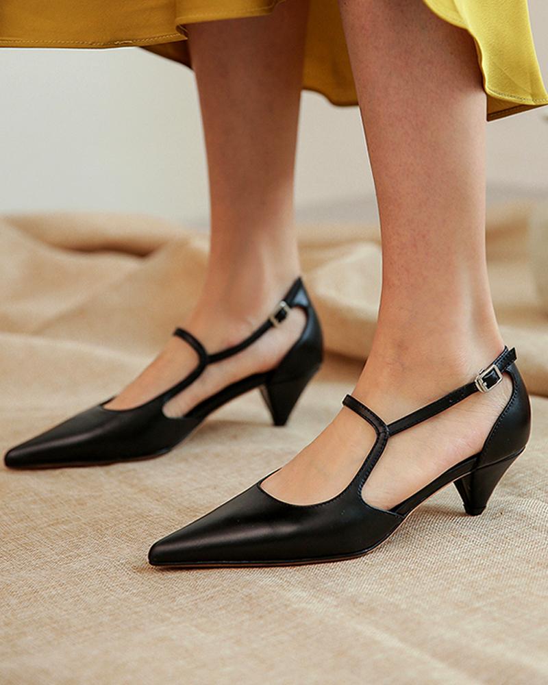 Pointy Toe Mary Jane Casual Shoes