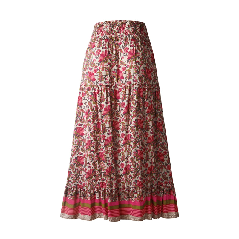 Elastic Waist Gypsy Ethnic Skirt