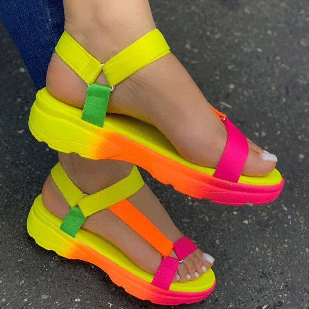 Multi Colors Flat Sandals