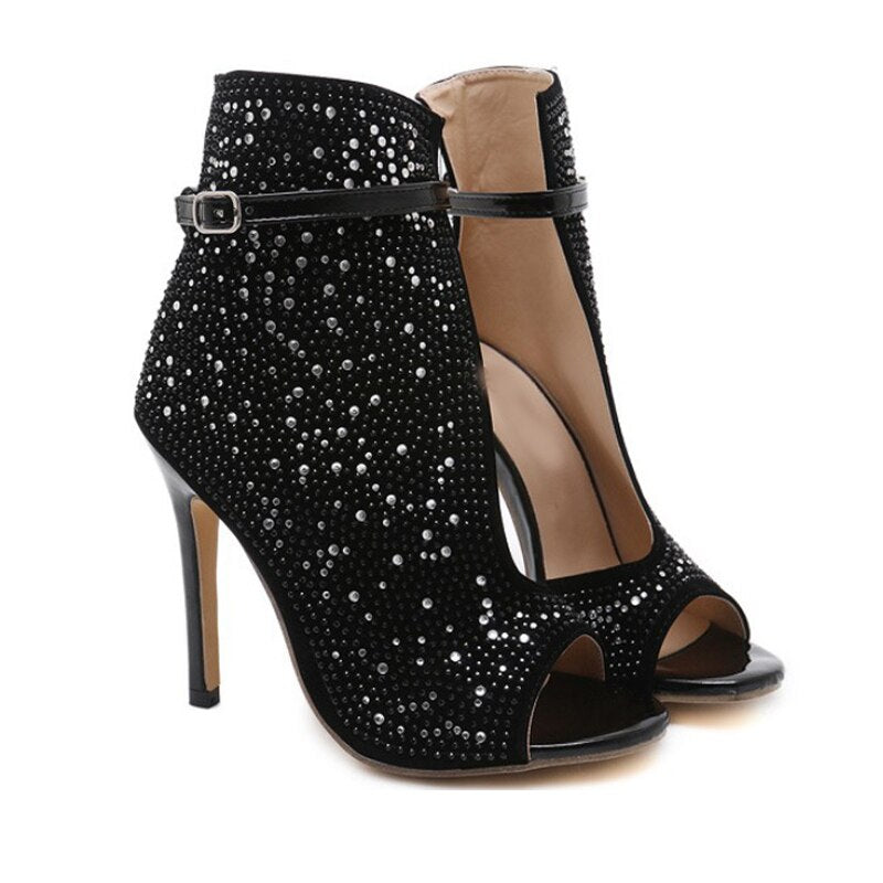 Bling Ankle Strap Cover High Heels Sandals