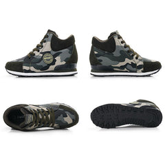 Height Increase Canvas Camouflage Sneakers