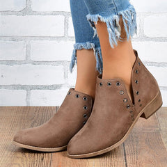 Pointed Toe Seude Ankle Boots