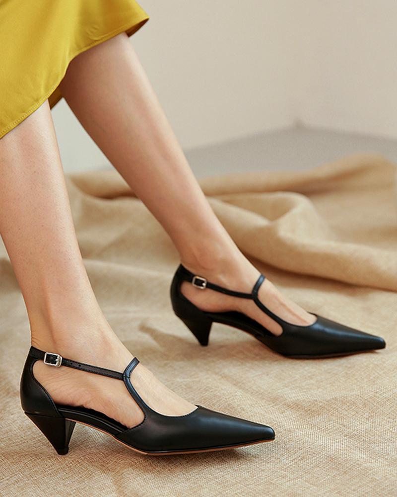 Pointy Toe Mary Jane Casual Shoes