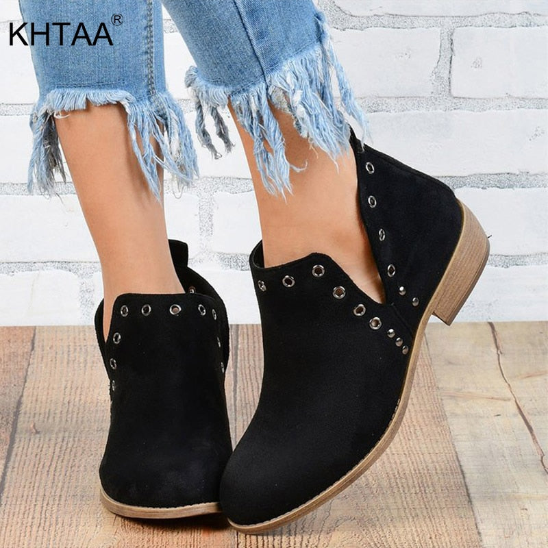 Pointed Toe Seude Ankle Boots