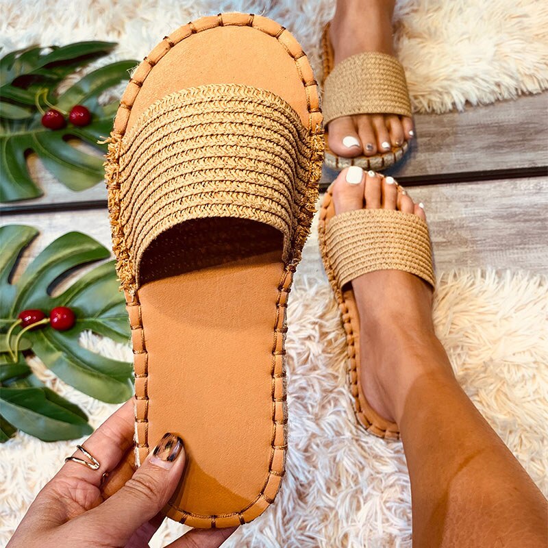 Hemp Flip flops Sewing Flats Beach Slippers