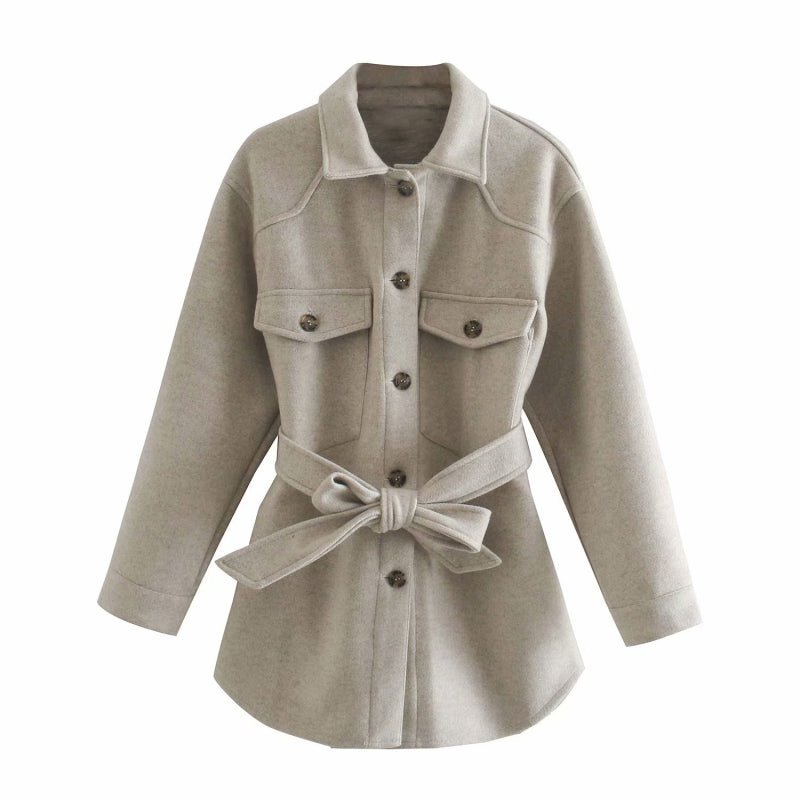 Chic Turn Down Collar Elegant Wool Coats