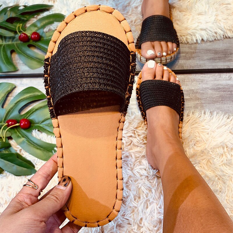 Hemp Flip flops Sewing Flats Beach Slippers