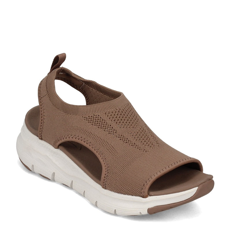 Hollow Out Open Toe Slip-On Sandals