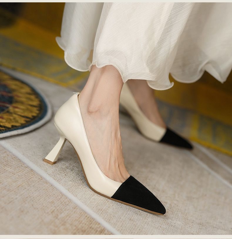 Mixed Colors Pointed Toe Basic Pumps