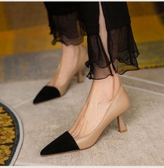 Mixed Colors Pointed Toe Basic Pumps