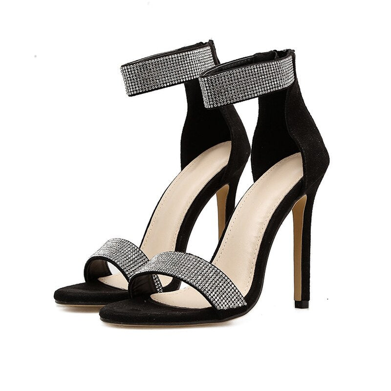 Bling Ankle Strap Cover High Heels Sandals