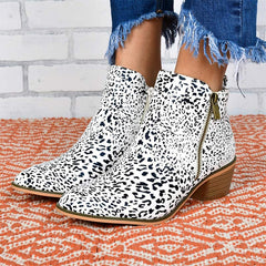 Zipper Thick Heel Ankle Boots