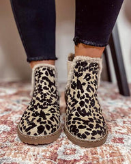 Slip On Back Zipper Plush Sole Ankle Booties