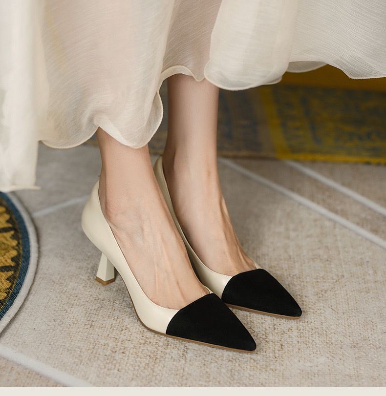 Mixed Colors Pointed Toe Basic Pumps