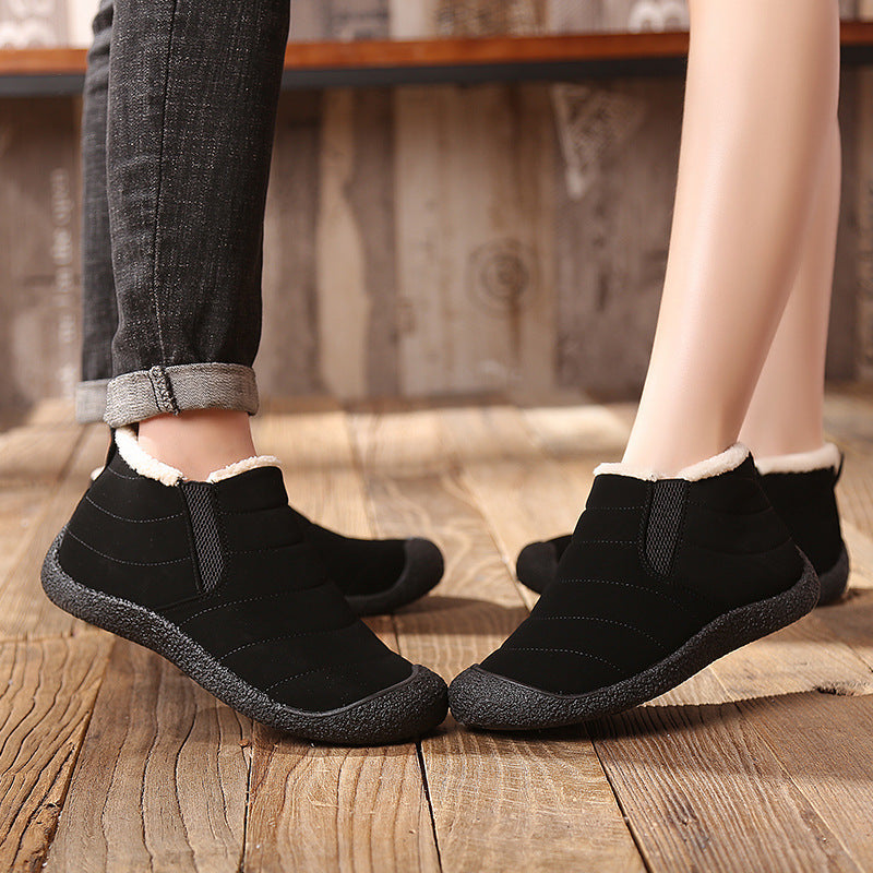 Black Non-slip sole Plush Lining Cotton Booties