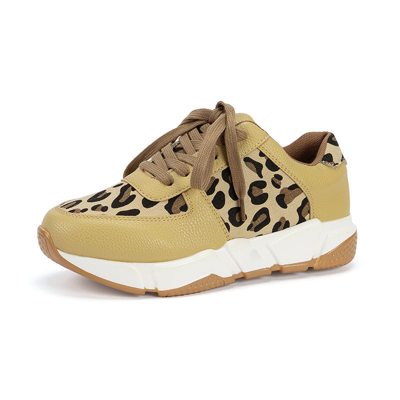 Leopard-patterned Platform PU Sneakers