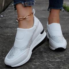 Sequin wedge slip-on sneakers