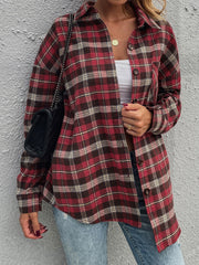 Classic Red Plaid Patchwork Shirt