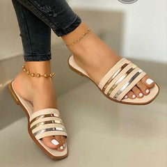 Gladiator Slip On Flats Sandals