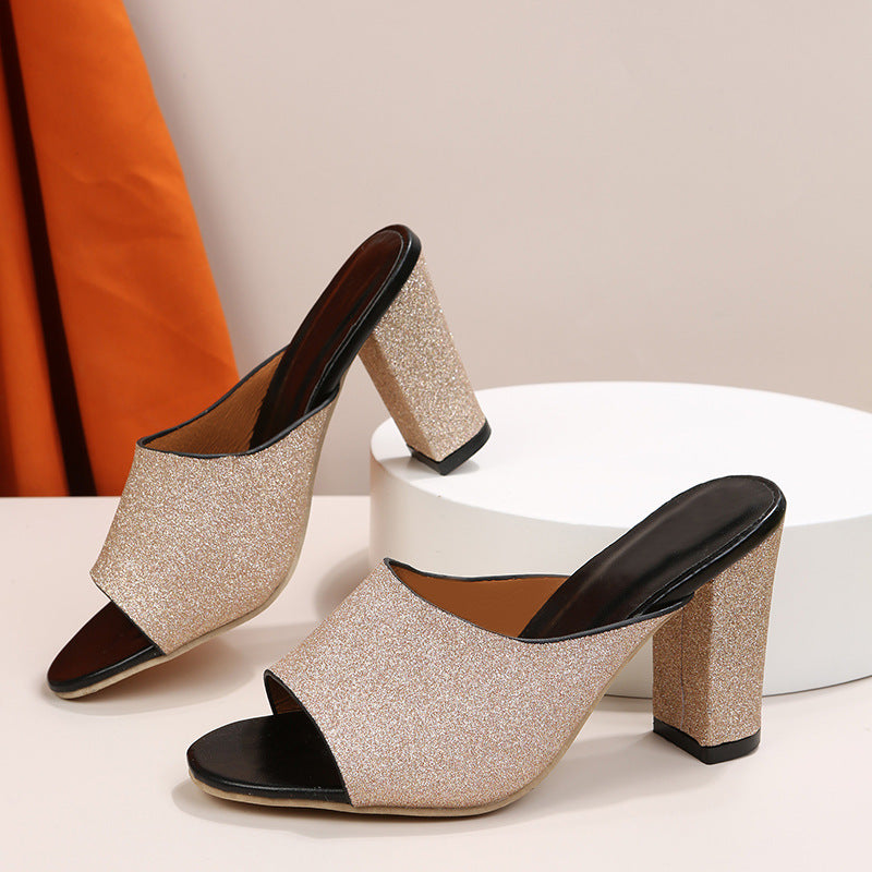 Get Ready Sequin Mule Heels