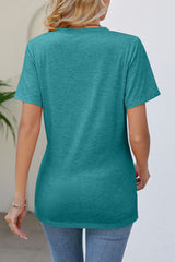 Crossover V-Neck Short Sleeve T-Shirt