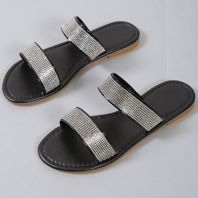 Chic Bright Sequins flat Slippers