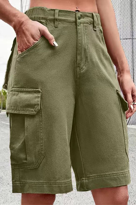 Mid-Rise Utility Cargo Shorts