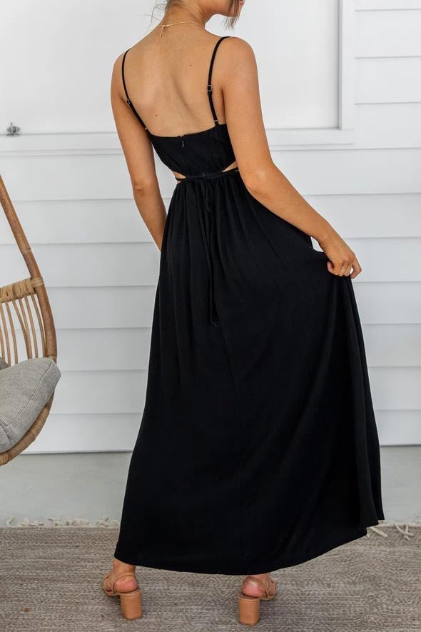 Lace-up Waistless Halter Dress