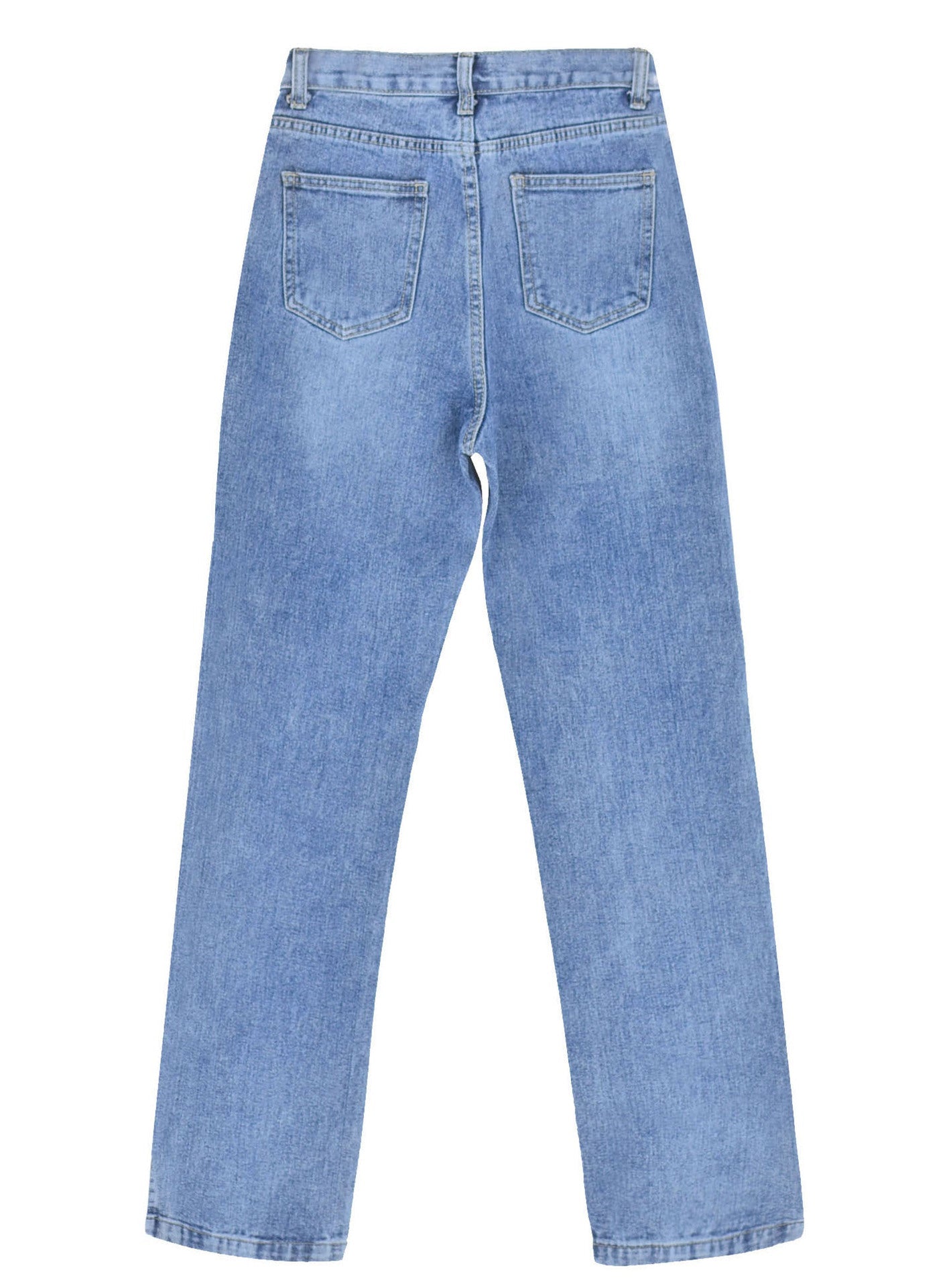 Distressed Ankle Slits Micro Flare Jeans