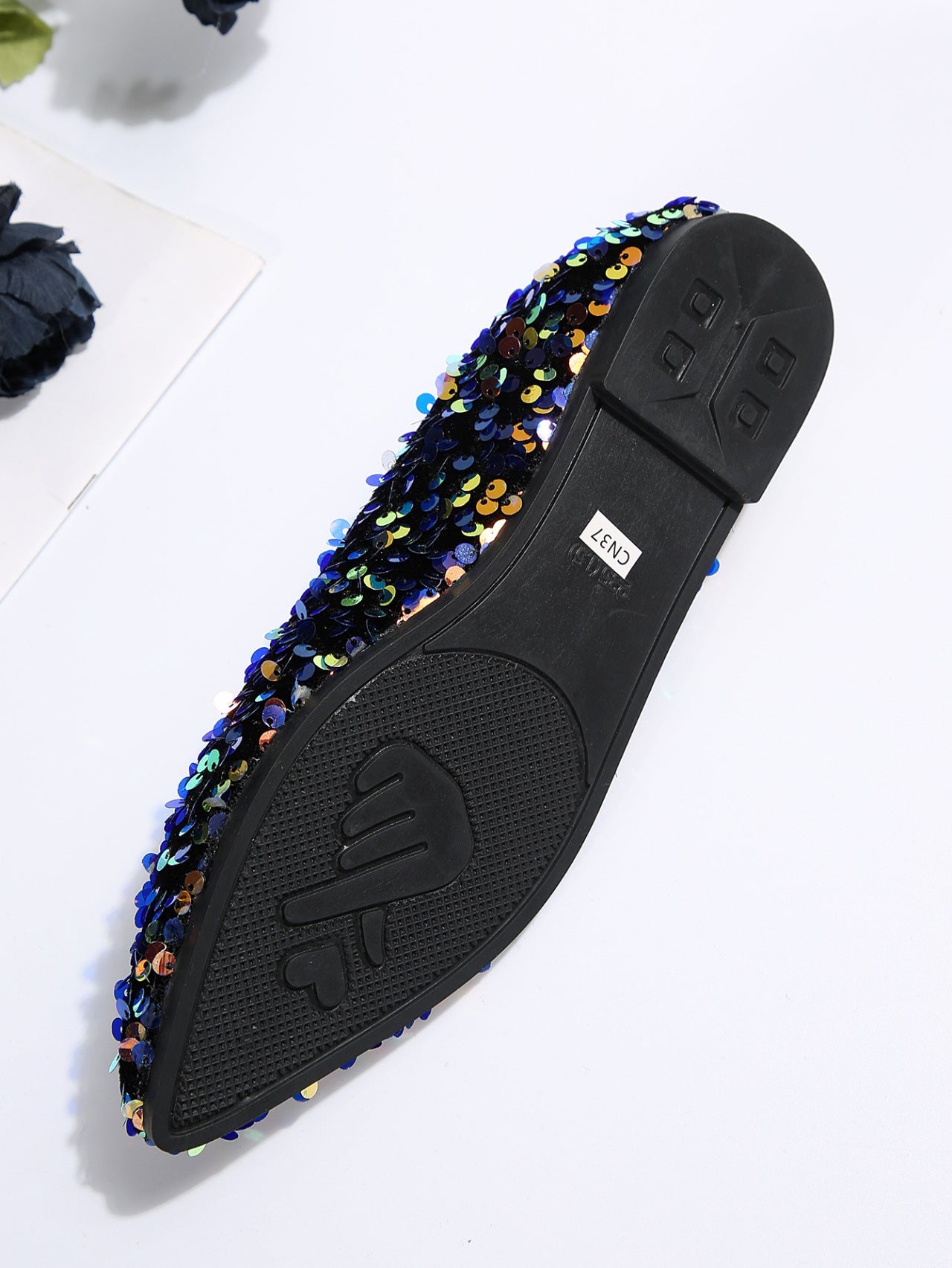 Colorful Sequin Shallow Mouth Flat Ballet Flats