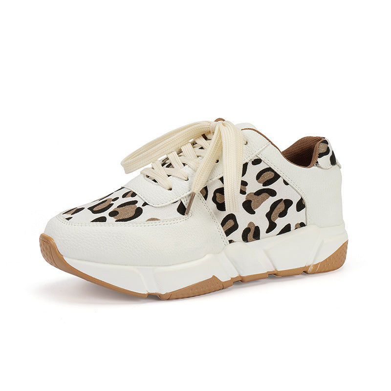 Leopard-patterned Platform PU Sneakers