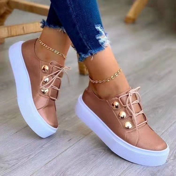 Round Head Platform Causal Sports Sneakers