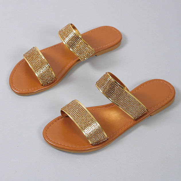 Chic Bright Sequins flat Slippers