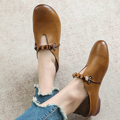 Cow Tendon Soles Handcrafted Leather Slip-On Shoes