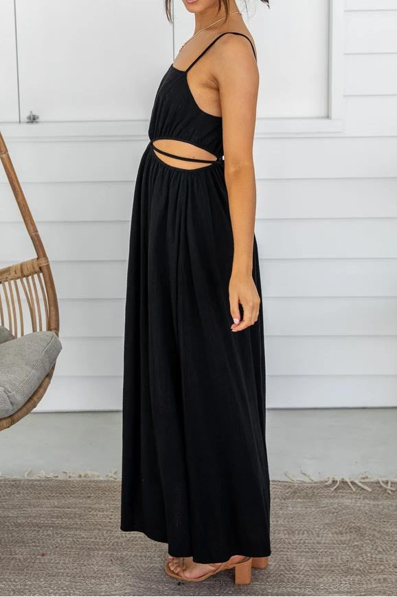 Lace-up Waistless Halter Dress