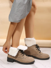 Camel Fleece non-slip Martin boots Snow Booties