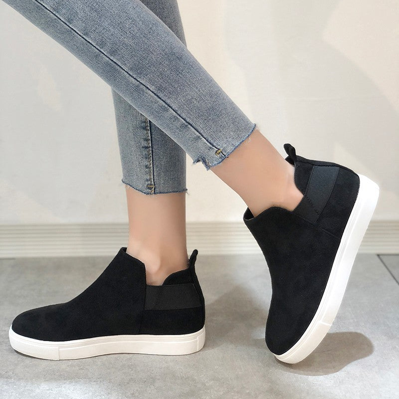 Print Suede Casual Round Toe Flats